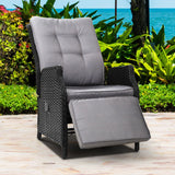 Furniture > Outdoor - Gardeon Recliner Chair Sun lounge Setting Outdoor Furniture Patio Wicker Sofa - Garden Yard