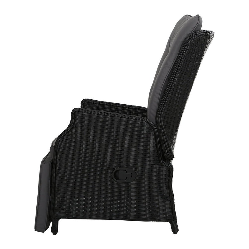 Furniture > Outdoor - Gardeon Recliner Chair Sun lounge Setting Outdoor Furniture Patio Wicker Sofa - Garden Yard
