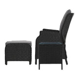 Furniture > Outdoor - Gardeon Recliner Chairs Sun lounge Setting Outdoor Furniture Patio Garden Wicker - Garden Yard