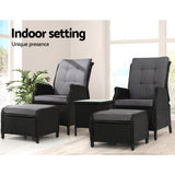 Furniture > Outdoor - Gardeon Recliner Chairs Sun lounge Setting Outdoor Furniture Patio Garden Wicker - Garden Yard