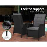 Furniture > Outdoor - Gardeon Recliner Chairs Sun lounge Setting Outdoor Furniture Patio Garden Wicker - Garden Yard