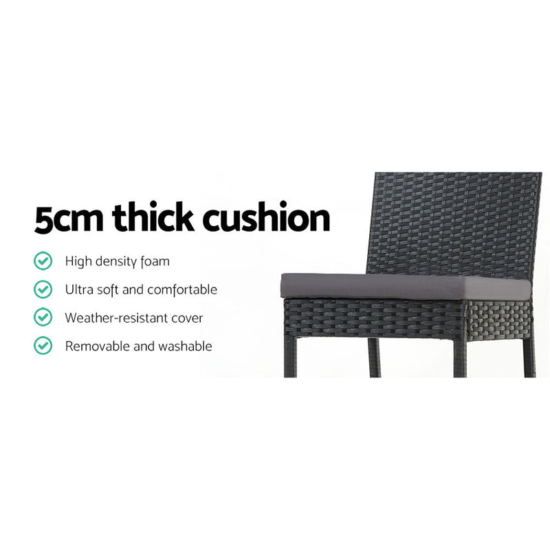 Furniture > Outdoor - Gardeon Set of 2 Outdoor Bar Stools Dining Chairs Wicker Furniture - Garden Yard