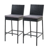 Furniture > Outdoor - Gardeon Set of 2 Outdoor Bar Stools Dining Chairs Wicker Furniture - Garden Yard
