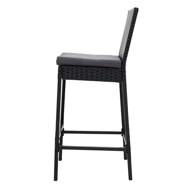 Furniture > Outdoor - Gardeon Set of 2 Outdoor Bar Stools Dining Chairs Wicker Furniture - Garden Yard