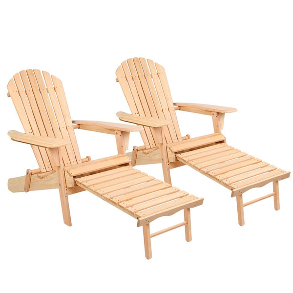Furniture > Outdoor - Gardeon Set of 2 Outdoor Sun Lounge Chairs Patio Furniture Beach Chair Lounger - Garden Yard