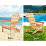 Furniture > Outdoor - Gardeon Set of 2 Patio Furniture Outdoor Chairs Beach Chair Wooden Adirondack Garden Lounge - Garden Yard