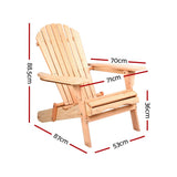 Furniture > Outdoor - Gardeon Set of 2 Patio Furniture Outdoor Chairs Beach Chair Wooden Adirondack Garden Lounge - Garden Yard