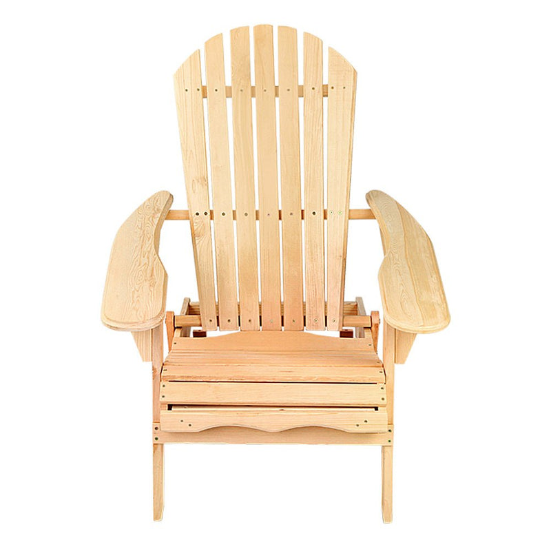 Furniture > Outdoor - Gardeon Set of 2 Patio Furniture Outdoor Chairs Beach Chair Wooden Adirondack Garden Lounge - Garden Yard