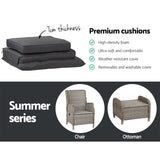 Furniture > Outdoor - Gardeon Set of 2 Recliner Chairs Sun lounge Outdoor Patio Furniture Wicker Sofa Lounger - Garden Yard