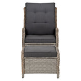 Furniture > Outdoor - Gardeon Set of 2 Recliner Chairs Sun lounge Outdoor Patio Furniture Wicker Sofa Lounger - Garden Yard