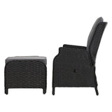 Furniture > Outdoor - Gardeon Set of 2 Recliner Chairs Sun lounge Outdoor Setting Patio Furniture Wicker Sofa - Garden Yard