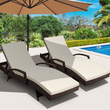 Furniture > Outdoor - Gardeon Set of 2 Sun Lounge Outdoor Furniture Day Bed Rattan Wicker Lounger Patio - Garden Yard