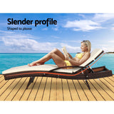 Furniture > Outdoor - Gardeon Set of 2 Sun Lounge Outdoor Furniture Day Bed Rattan Wicker Lounger Patio - Garden Yard