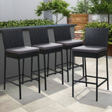 Furniture > Outdoor - Gardeon Set of 4 Outdoor Bar Stools Dining Chairs Wicker Furniture - Garden Yard