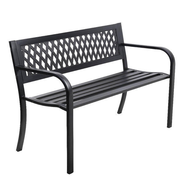 Furniture > Outdoor - Gardeon Steel Modern Garden Bench - Black - Garden Yard