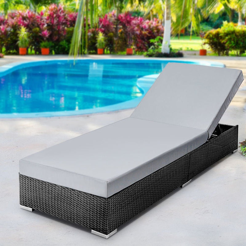 Furniture > Outdoor - Gardeon Sun Lounge Outdoor Furniture Day Bed Wicker Rattan Garden Sofa - Garden Yard
