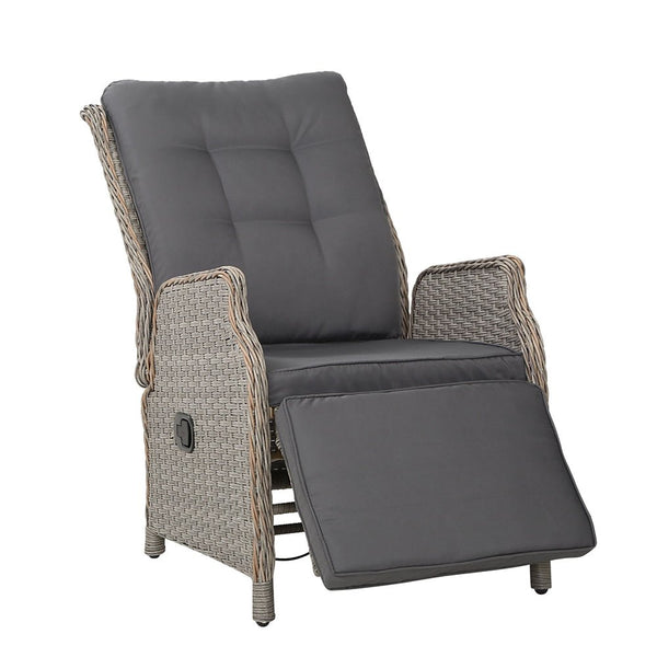 Furniture > Outdoor - Gardeon Sun lounge Setting Recliner Chair Outdoor Furniture Patio Wicker Sofa - Garden Yard