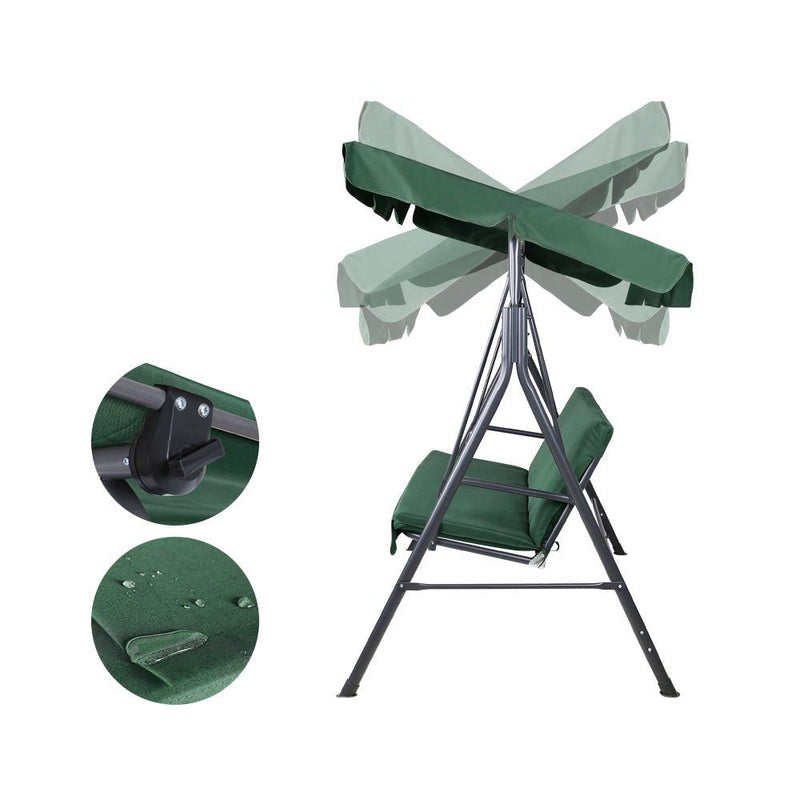 Furniture > Outdoor - Gardeon Swing Chair Hammock Outdoor Furniture Garden Canopy Bench Seat Green - Garden Yard