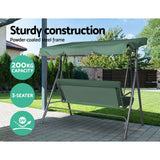 Furniture > Outdoor - Gardeon Swing Chair Hammock Outdoor Furniture Garden Canopy Bench Seat Green - Garden Yard