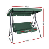 Furniture > Outdoor - Gardeon Swing Chair Hammock Outdoor Furniture Garden Canopy Bench Seat Green - Garden Yard