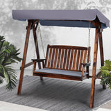 Furniture > Outdoor - Gardeon Swing Chair Wooden Garden Bench Canopy 2 Seater Outdoor Furniture - Garden Yard