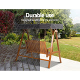 Furniture > Outdoor - Gardeon Swing Chair Wooden Garden Bench Canopy 2 Seater Outdoor Furniture - Garden Yard