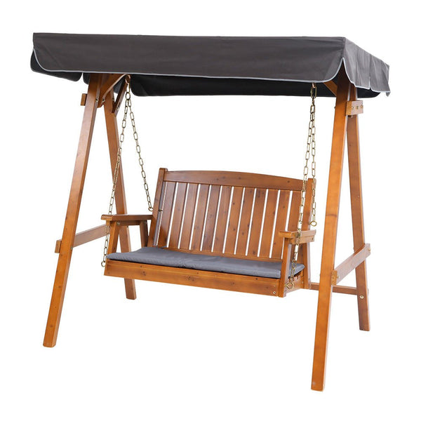 Furniture > Outdoor - Gardeon Swing Chair Wooden Garden Bench Canopy 2 Seater Outdoor Furniture - Garden Yard