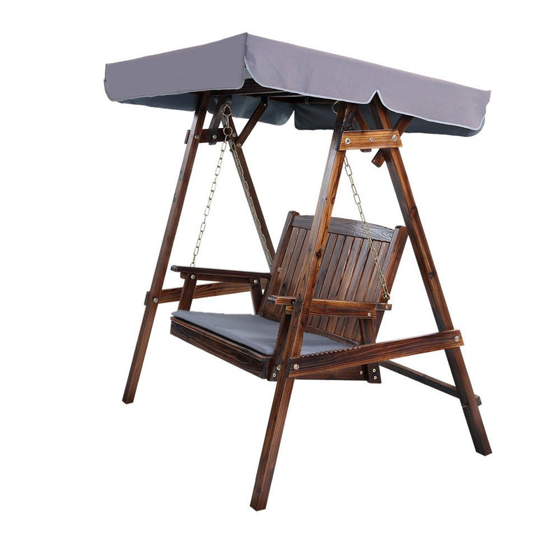 Furniture > Outdoor - Gardeon Swing Chair Wooden Garden Bench Canopy 2 Seater Outdoor Furniture - Garden Yard