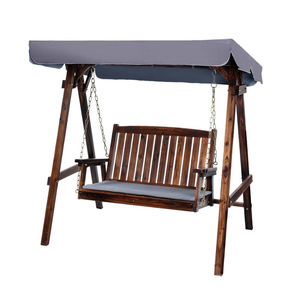 Furniture > Outdoor - Gardeon Swing Chair Wooden Garden Bench Canopy 2 Seater Outdoor Furniture - Garden Yard