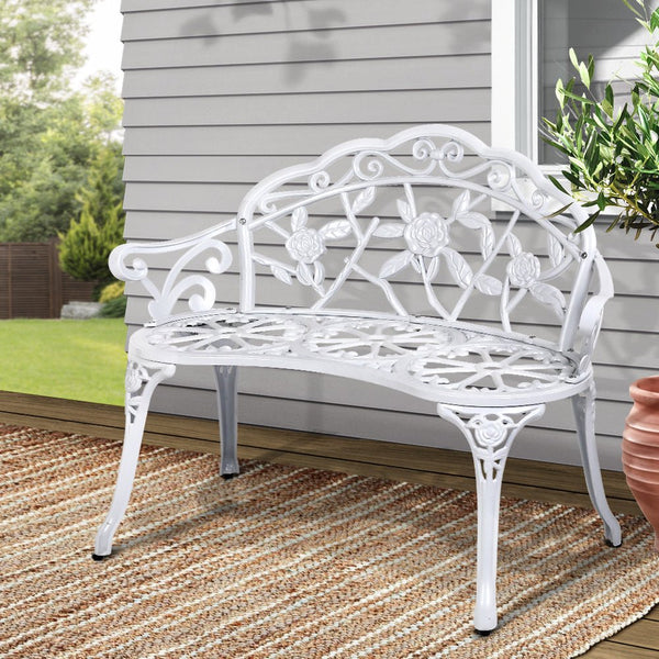 Furniture > Outdoor - Gardeon Victorian Garden Bench White - Garden Yard