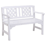 Furniture > Outdoor - Gardeon Wooden Garden Bench 2 Seat Patio Furniture Timber Outdoor Lounge Chair White - Garden Yard