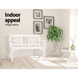 Furniture > Outdoor - Gardeon Wooden Garden Bench 2 Seat Patio Furniture Timber Outdoor Lounge Chair White - Garden Yard