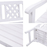 Furniture > Outdoor - Gardeon Wooden Garden Bench 2 Seat Patio Furniture Timber Outdoor Lounge Chair White - Garden Yard