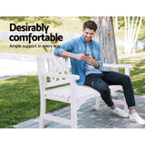 Furniture > Outdoor - Gardeon Wooden Garden Bench 2 Seat Patio Furniture Timber Outdoor Lounge Chair White - Garden Yard