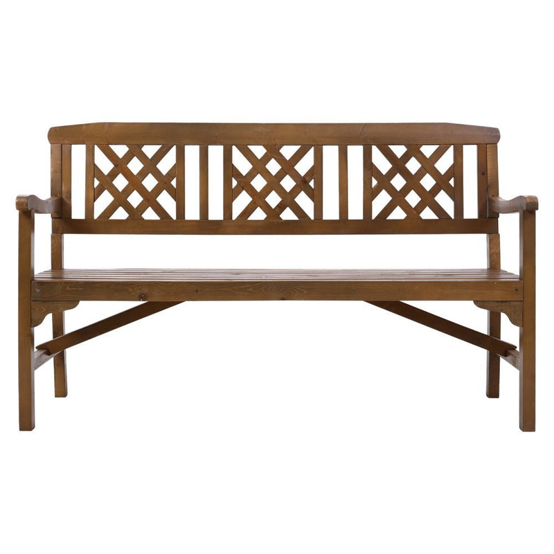 Furniture > Outdoor - Gardeon Wooden Garden Bench 3 Seat Patio Furniture Timber Outdoor Lounge Chair Natural - Garden Yard