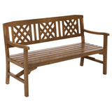Furniture > Outdoor - Gardeon Wooden Garden Bench 3 Seat Patio Furniture Timber Outdoor Lounge Chair Natural - Garden Yard
