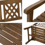 Furniture > Outdoor - Gardeon Wooden Garden Bench 3 Seat Patio Furniture Timber Outdoor Lounge Chair Natural - Garden Yard