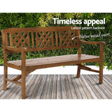 Furniture > Outdoor - Gardeon Wooden Garden Bench 3 Seat Patio Furniture Timber Outdoor Lounge Chair Natural - Garden Yard