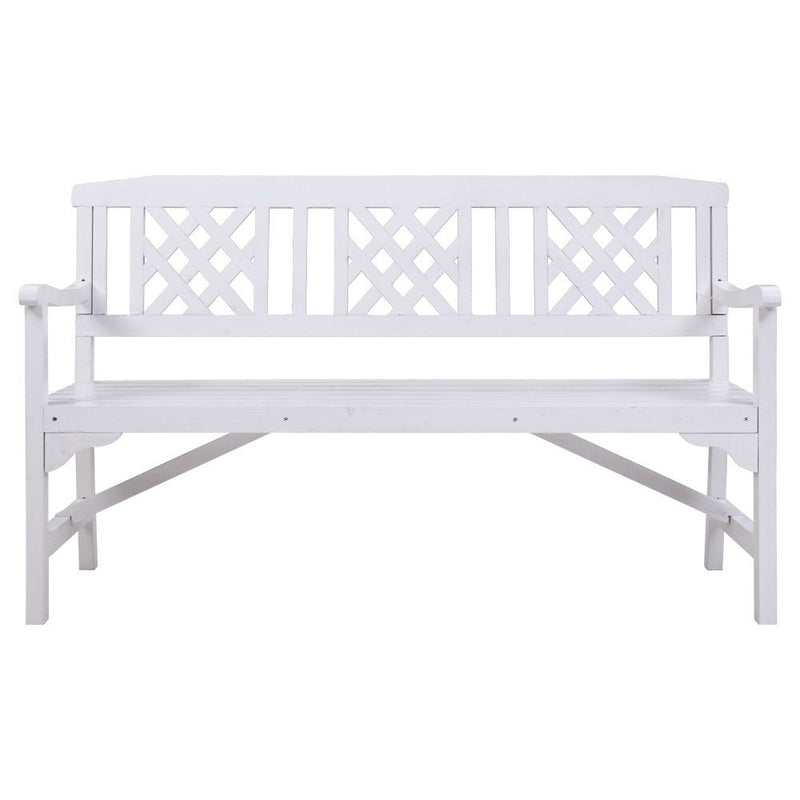 Furniture > Outdoor - Gardeon Wooden Garden Bench 3 Seat Patio Furniture Timber Outdoor Lounge Chair White - Garden Yard