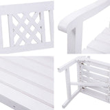 Furniture > Outdoor - Gardeon Wooden Garden Bench 3 Seat Patio Furniture Timber Outdoor Lounge Chair White - Garden Yard