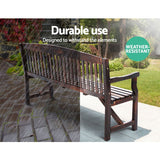 Furniture > Outdoor - Gardeon Wooden Garden Bench Chair Natural Outdoor Furniture Décor Patio Deck 3 Seater - Garden Yard