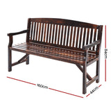 Furniture > Outdoor - Gardeon Wooden Garden Bench Chair Natural Outdoor Furniture Décor Patio Deck 3 Seater - Garden Yard