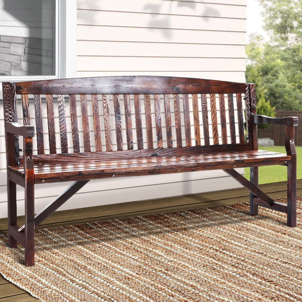 Furniture > Outdoor - Gardeon Wooden Garden Bench Chair Natural Outdoor Furniture Décor Patio Deck 3 Seater - Garden Yard
