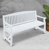Furniture > Outdoor - Gardeon Wooden Garden Bench Chair Outdoor Furniture Patio Deck 3 Seater White - Garden Yard