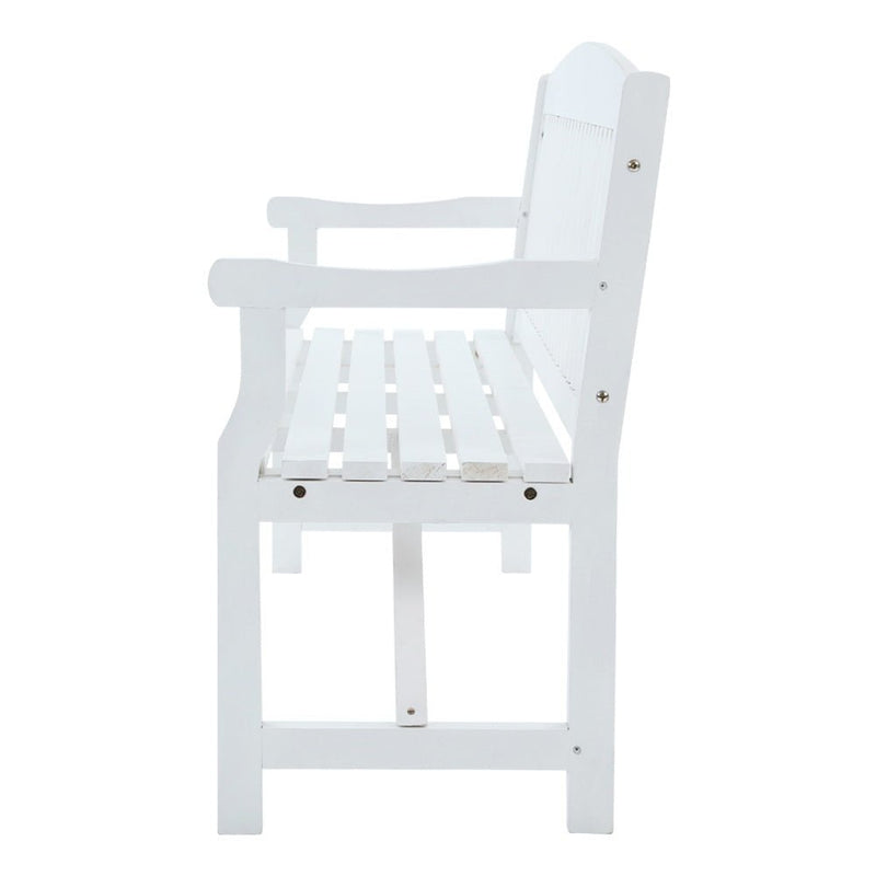 Furniture > Outdoor - Gardeon Wooden Garden Bench Chair Outdoor Furniture Patio Deck 3 Seater White - Garden Yard