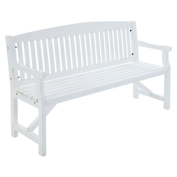 Furniture > Outdoor - Gardeon Wooden Garden Bench Chair Outdoor Furniture Patio Deck 3 Seater White - Garden Yard