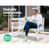 Furniture > Outdoor - Gardeon Wooden Garden Bench Chair Outdoor Furniture Patio Deck 3 Seater White - Garden Yard