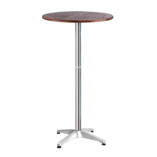 Furniture > Outdoor - Outdoor Bar Table Furniture Wooden Cafe Table Aluminium Adjustable Round Gardeon - Garden Yard