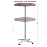 Furniture > Outdoor - Outdoor Bar Table Furniture Wooden Cafe Table Aluminium Adjustable Round Gardeon - Garden Yard