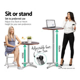 Furniture > Outdoor - Outdoor Bar Table Furniture Wooden Cafe Table Aluminium Adjustable Round Gardeon - Garden Yard